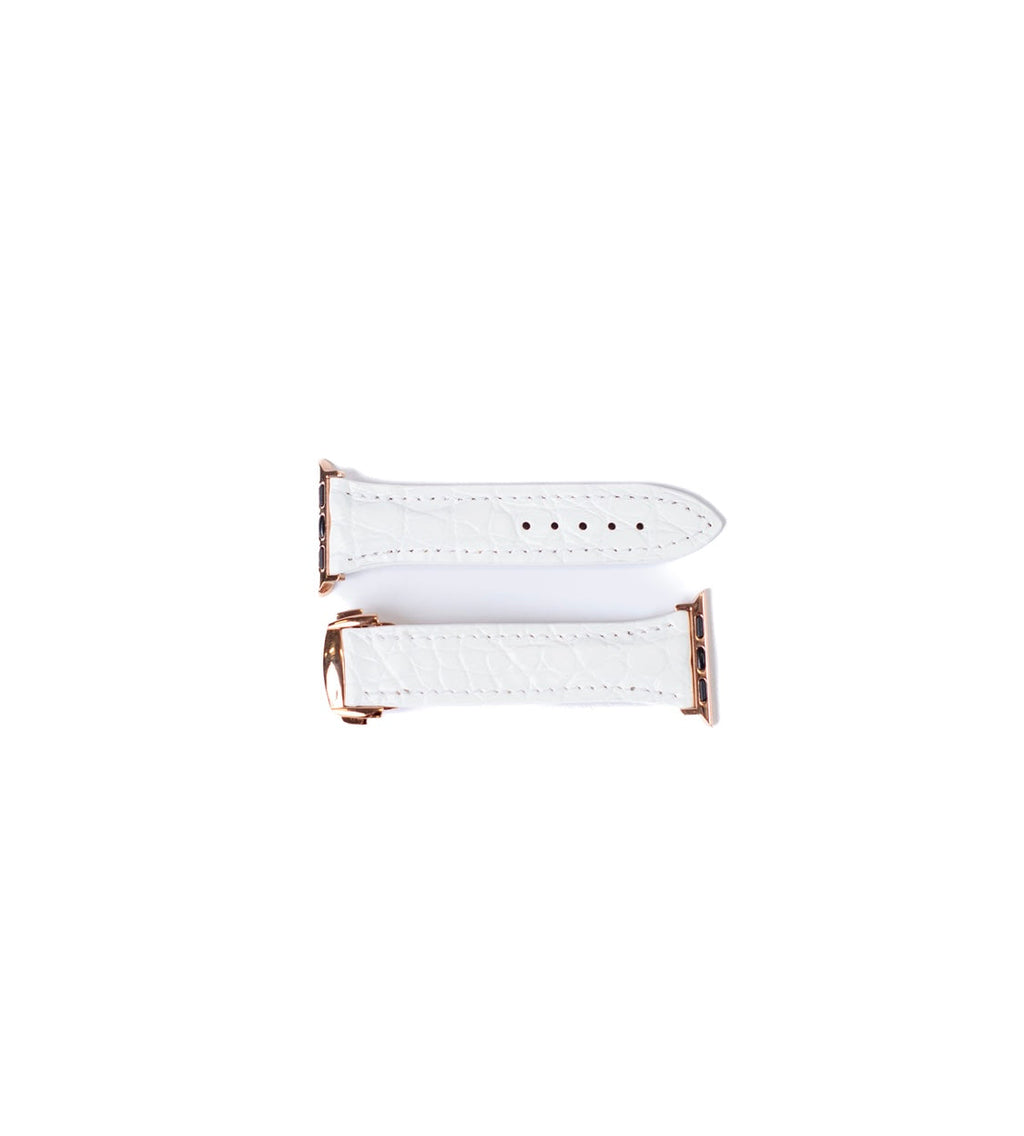Apple Watch Band, White Matte Alligator